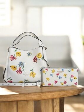 🆕 Kate Spade Knott Tulip Shoulder Bag Toss Embossed Crossbody and Wallet